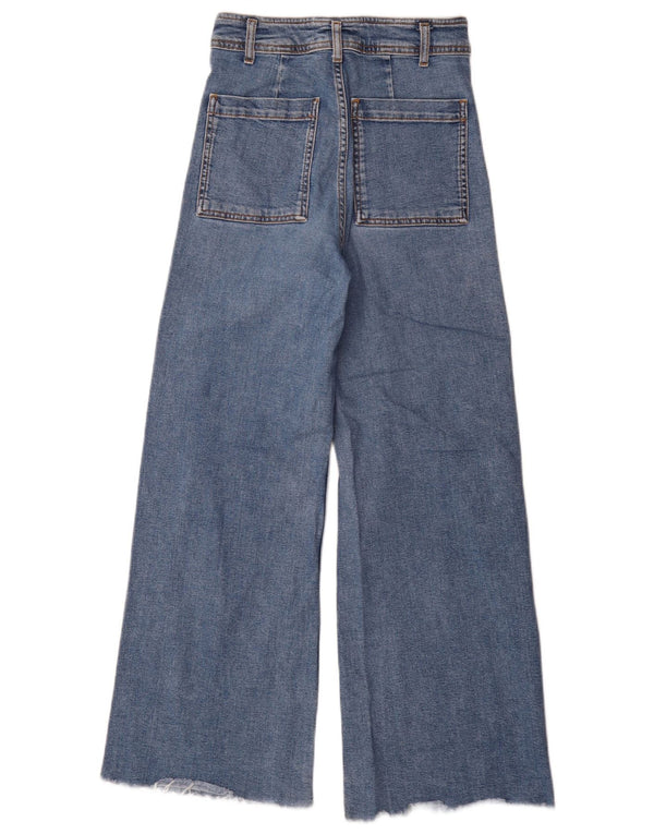 Zara Womens High Waist Wide Leg Jeans EU 38 Small W28 L30 Blue Cotton