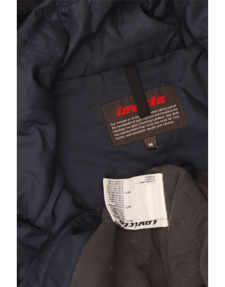 Invicta Mens Hooded Windbreaker Jacket UK 38 Medium Navy Blue Polyamide