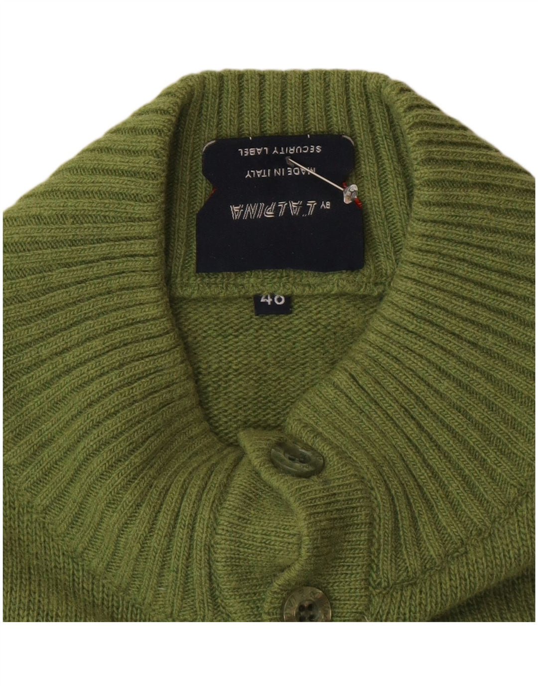 AUSTRALIAN L'ALPINA Mens Button Neck Jumper Sweater IT 48 Medium Green