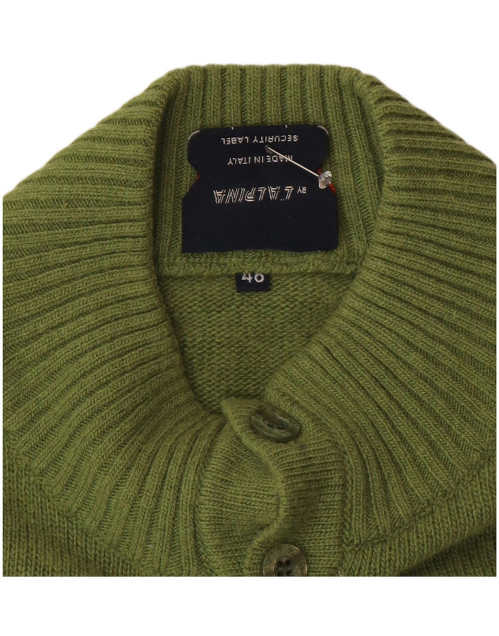 AUSTRALIAN L'ALPINA Mens Button Neck Jumper Sweater IT 48 Medium Green