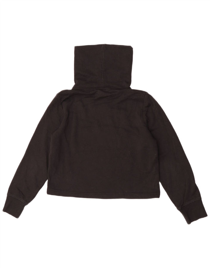Zara Womens Oversized Crop Roll Neck Blouse Top UK 10 Small Black