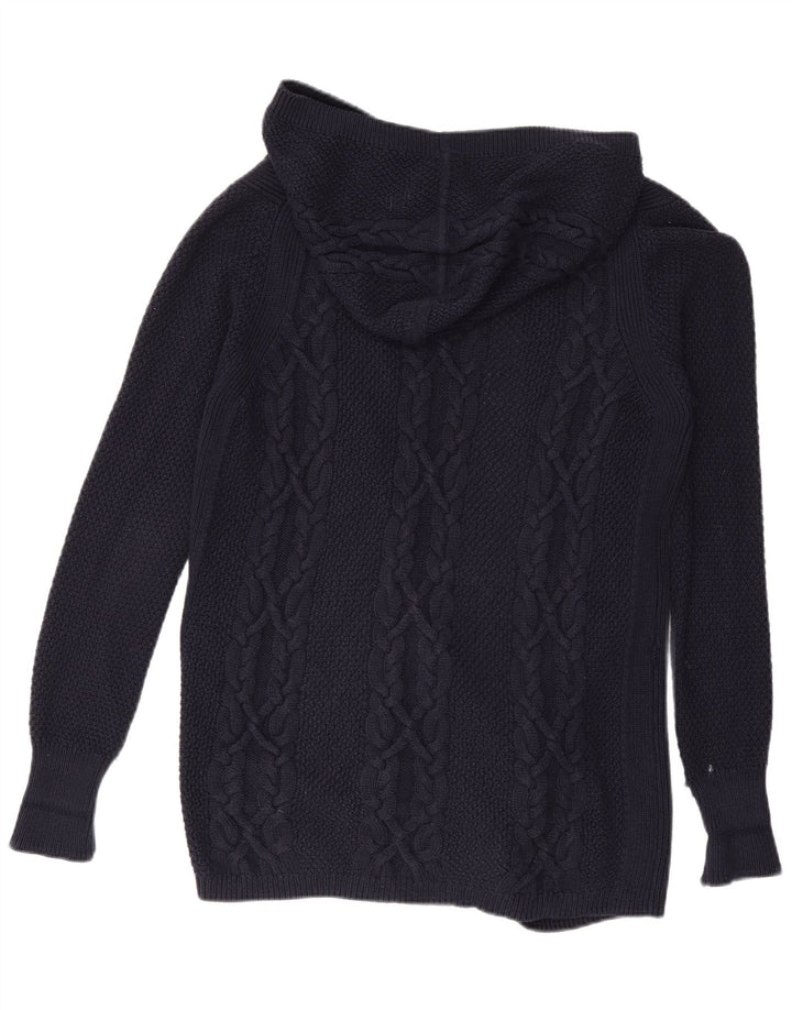 MASSIMO DUTTI Womens Longline Cardigan Sweater UK 10 Small Navy Blue