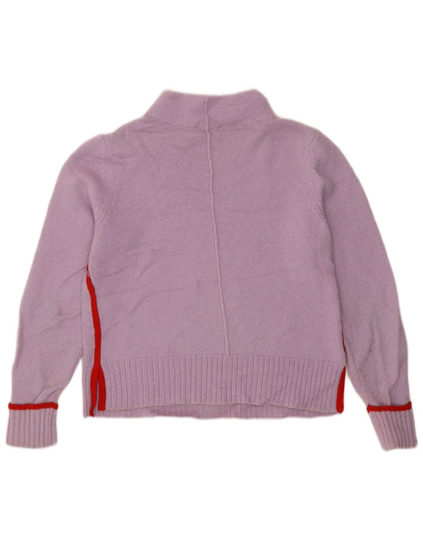 MINT VELVET Womens Turtle Neck Jumper Sweater UK 12 Medium Purple Polyamide