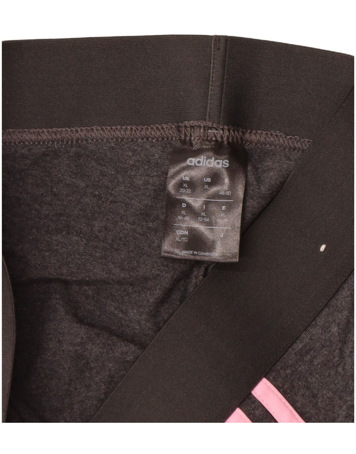 ADIDAS Womens Leggings UK 20/22 XL  Grey Cotton