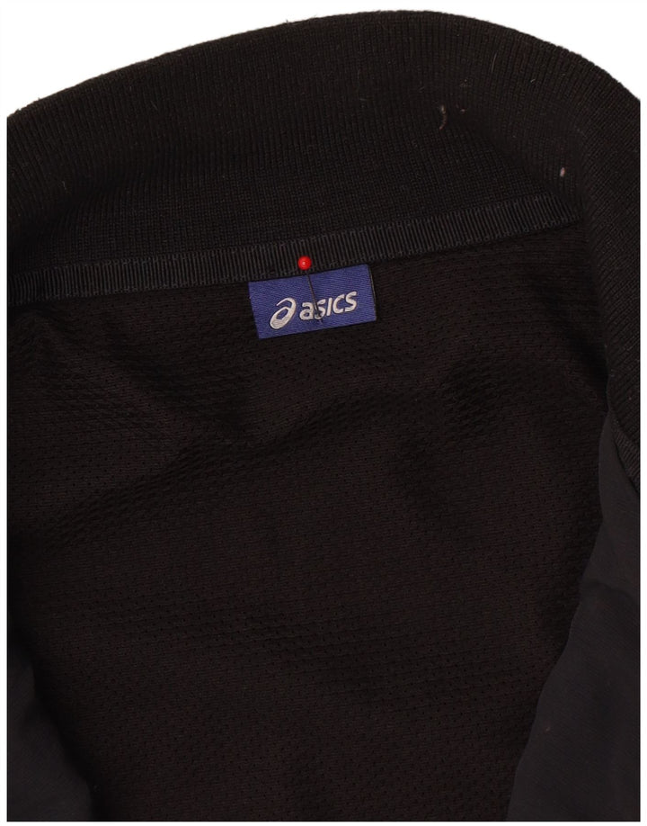 Asics Mens Tracksuit Top Jacket Large Black Colourblock Polyamide