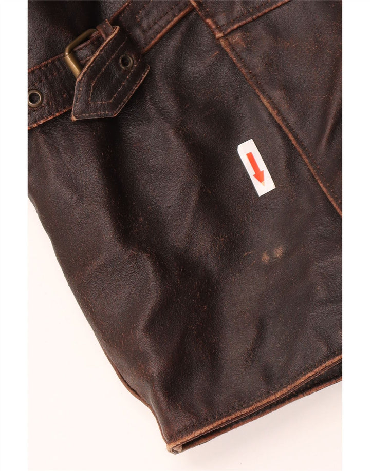 Dallas Mens Leather Jacket UK 42 XL Brown Leather