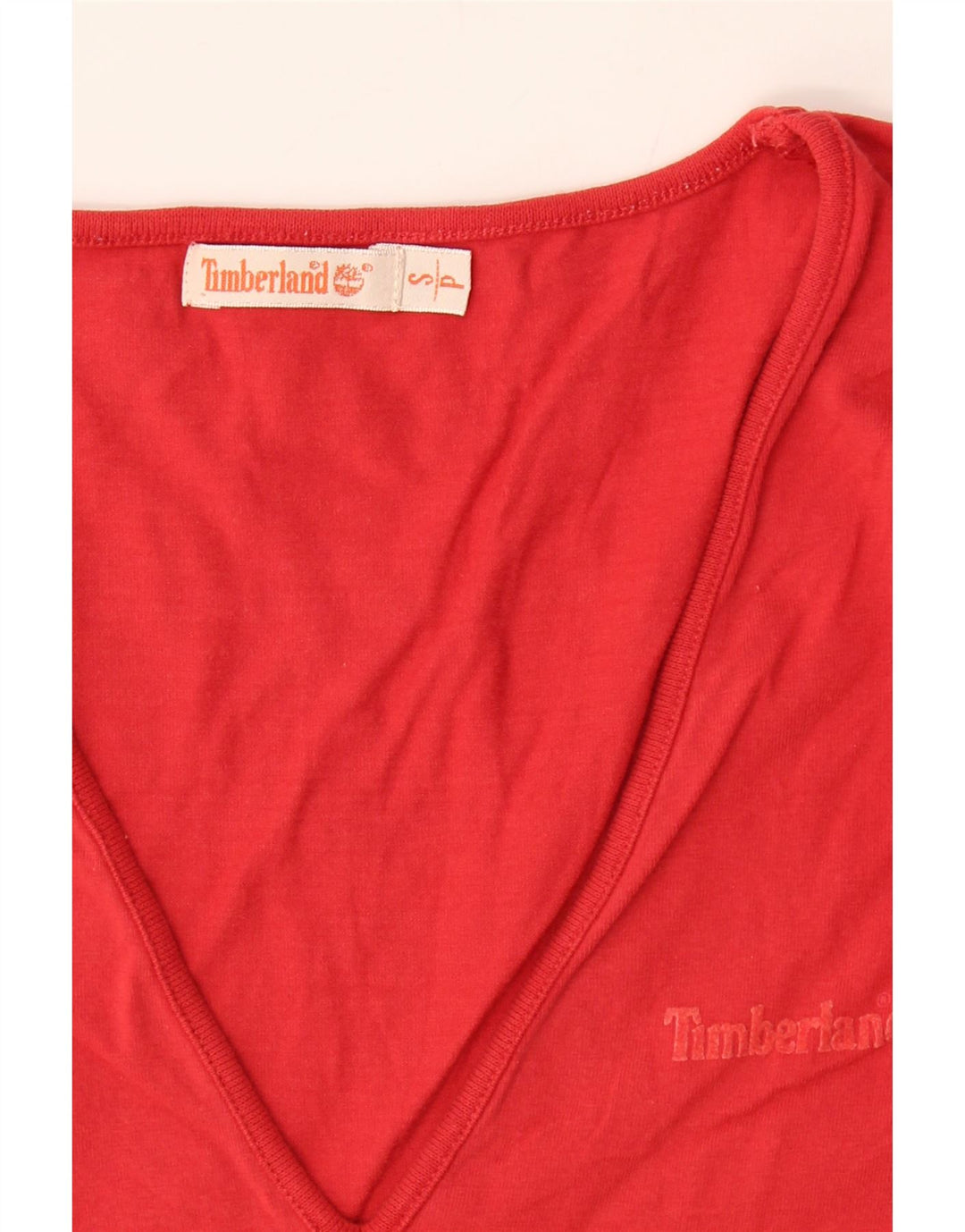 TIMBERLAND Womens Top 3/4 Sleeve UK 10 Small Red Viscose Vintage Timberland and Second-Hand Timberland from Messina Hembry 