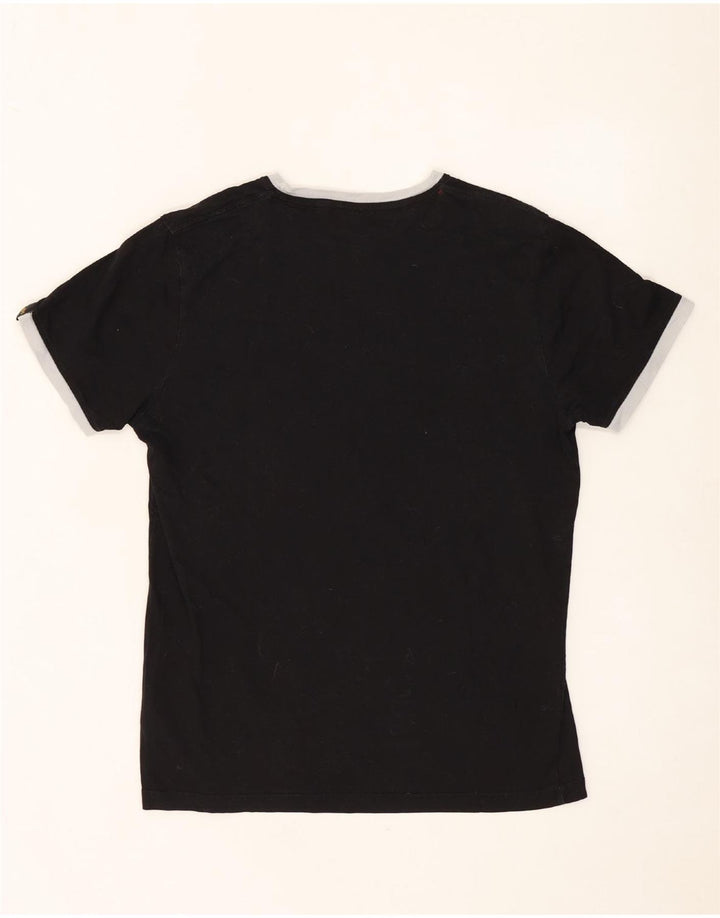 ALPHA INDUSTRIES Womens Graphic T-Shirt Top UK 14 Medium Black Cotton