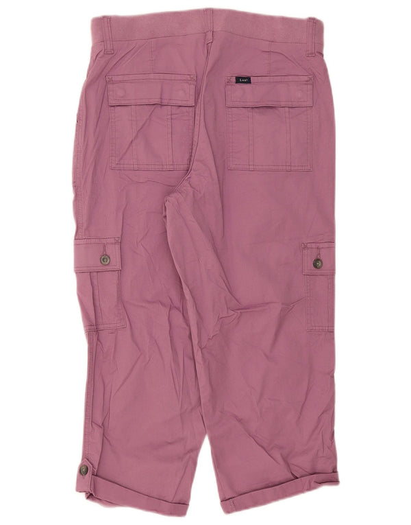 Lee Womens Capri Relaxed Fit Cargo Trousers US 8 Medium W32 L21 Pink Cotton