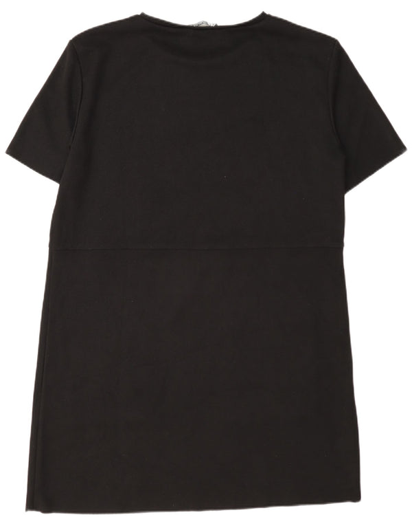 Zara Womens T-Shirt Dress UK 16 Large Black Polyester