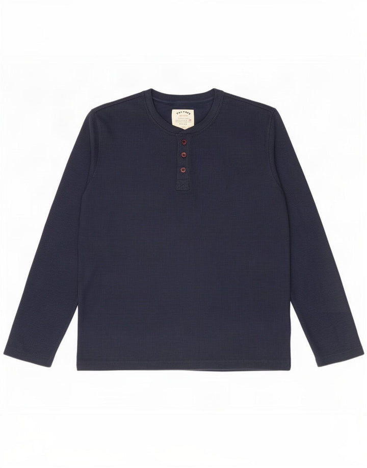 Fat Face Mens Top Long Sleeve Medium Navy Blue Cotton