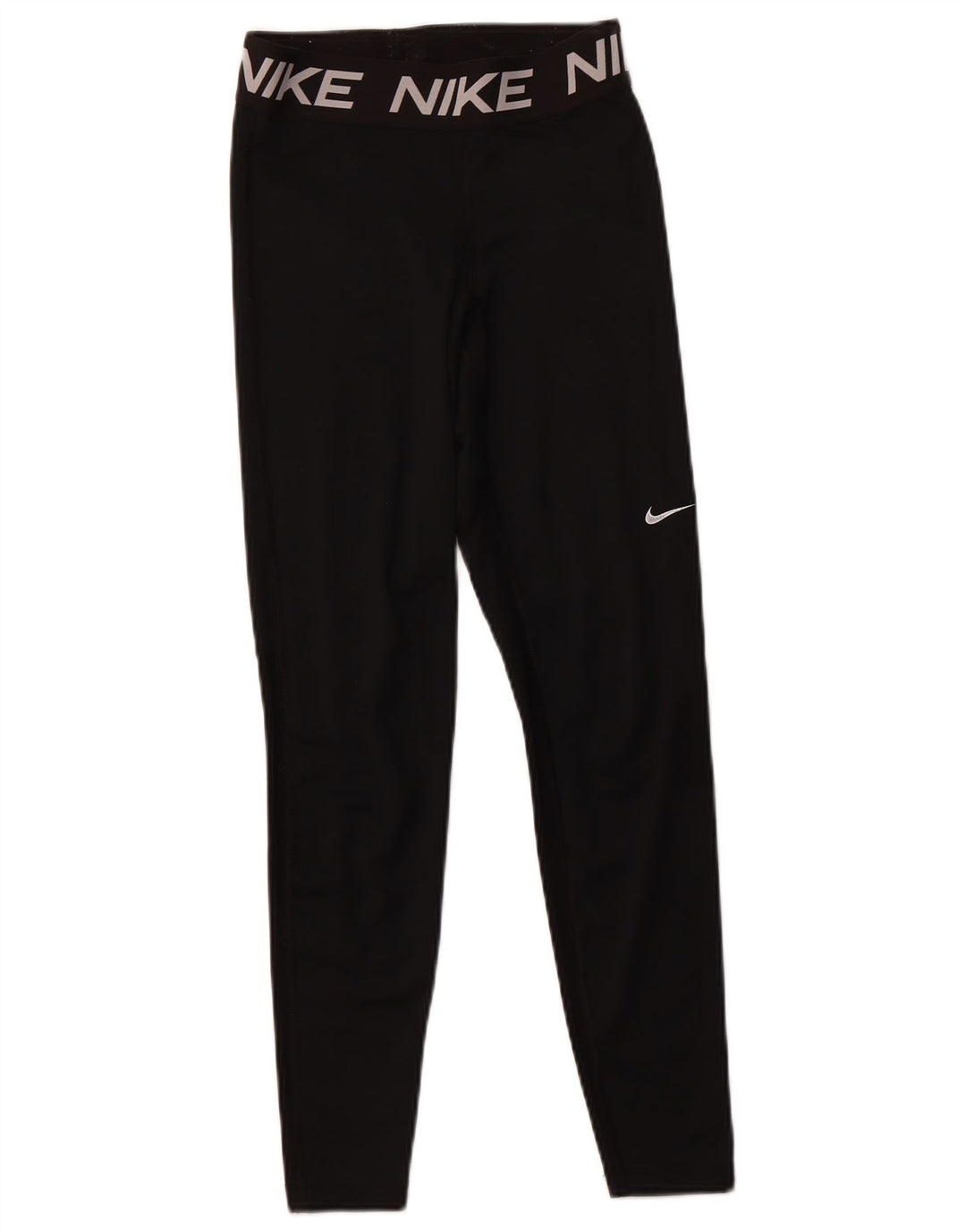 NIKE Womens Dri Fit Graphic Leggings UK 8 Small Black Polyester