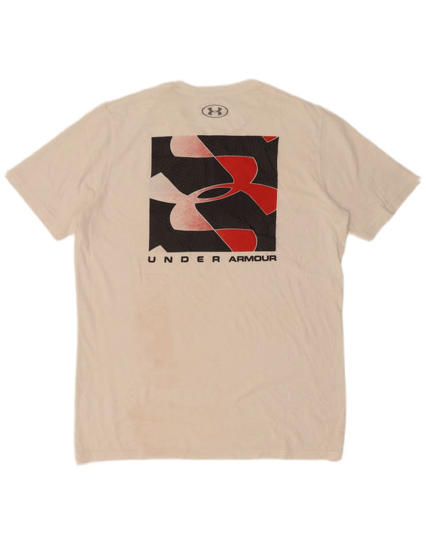 Under Armour Mens Heat Gear Graphic T-Shirt Top Medium White