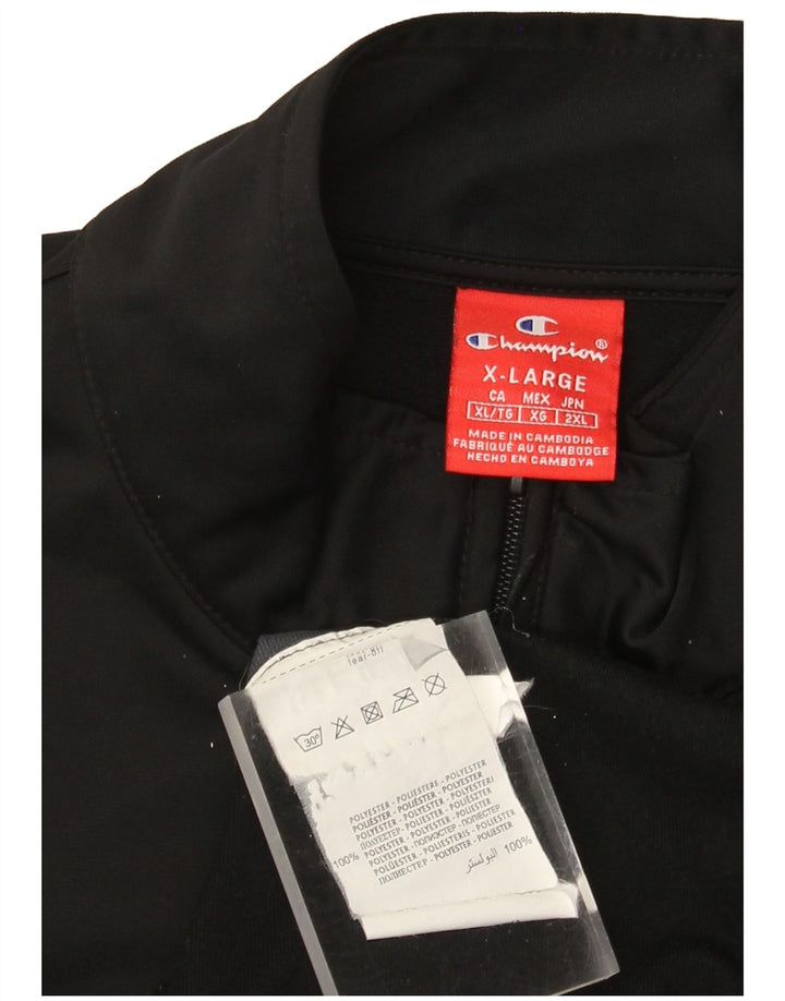 Champion Mens Tracksuit Top Jacket XL Black Colourblock Polyester
