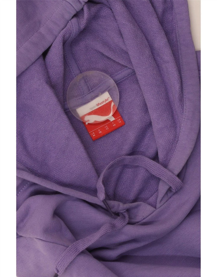 PUMA Womens Hoodie Jumper UK 12 Medium  Purple