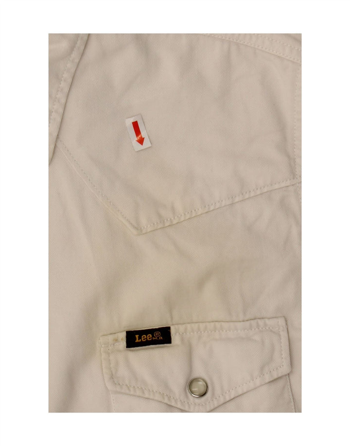 Lee Womens Denim Shirt UK 14 Medium White Cotton