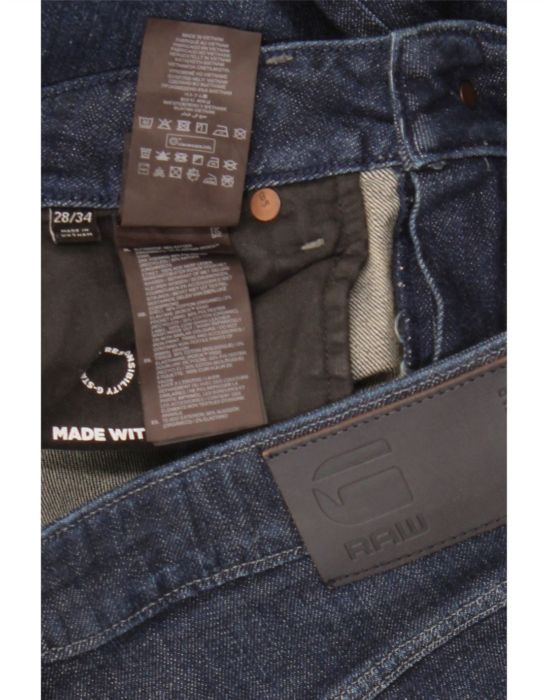 G-Star Womens Slim Jeans W28 L31 Navy Blue Cotton