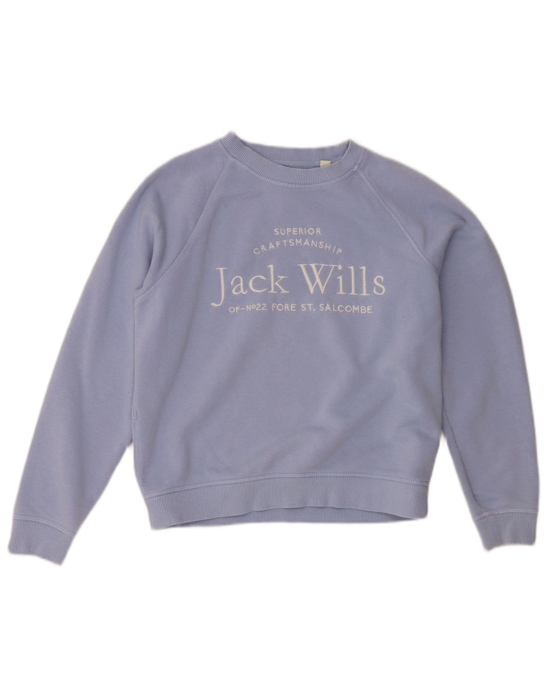 Jack Wills Womens Graphic Oversized Sweatshirt Jumper UK 6 XS Blue Cotton
