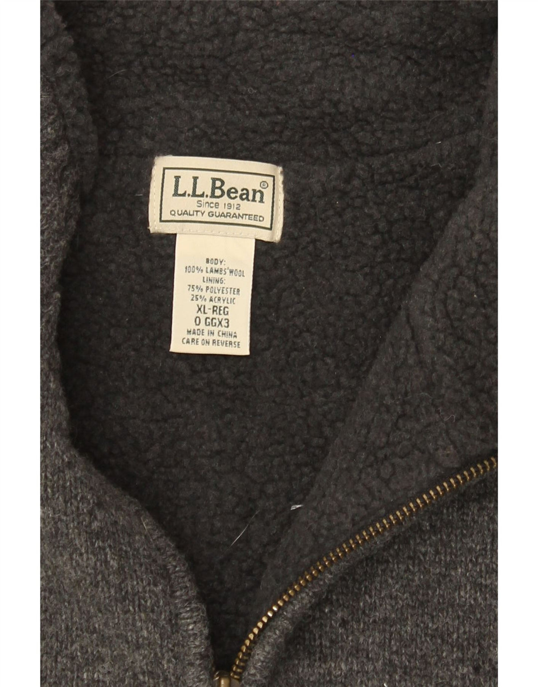 L.L.Bean Mens Sleeveless Cardigan Sweater XL Grey Wool