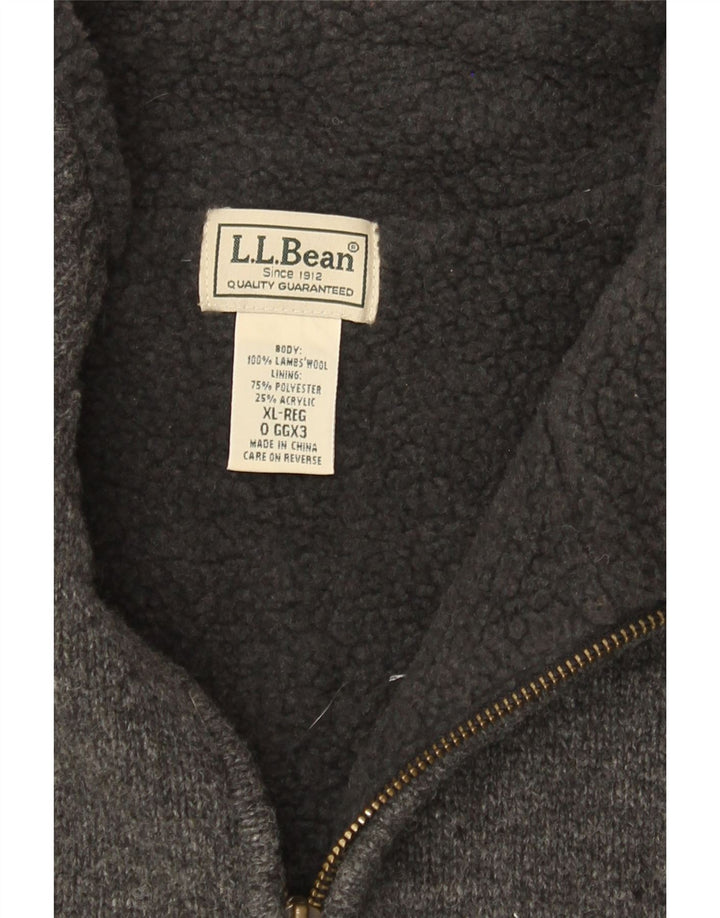 L.L.Bean Mens Sleeveless Cardigan Sweater XL Grey Wool
