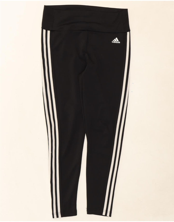 ADIDAS Womens Aeroready Leggings UK 12/14 Medium  Black Polyester Vintage Adidas and Second-Hand Adidas from Messina Hembry 