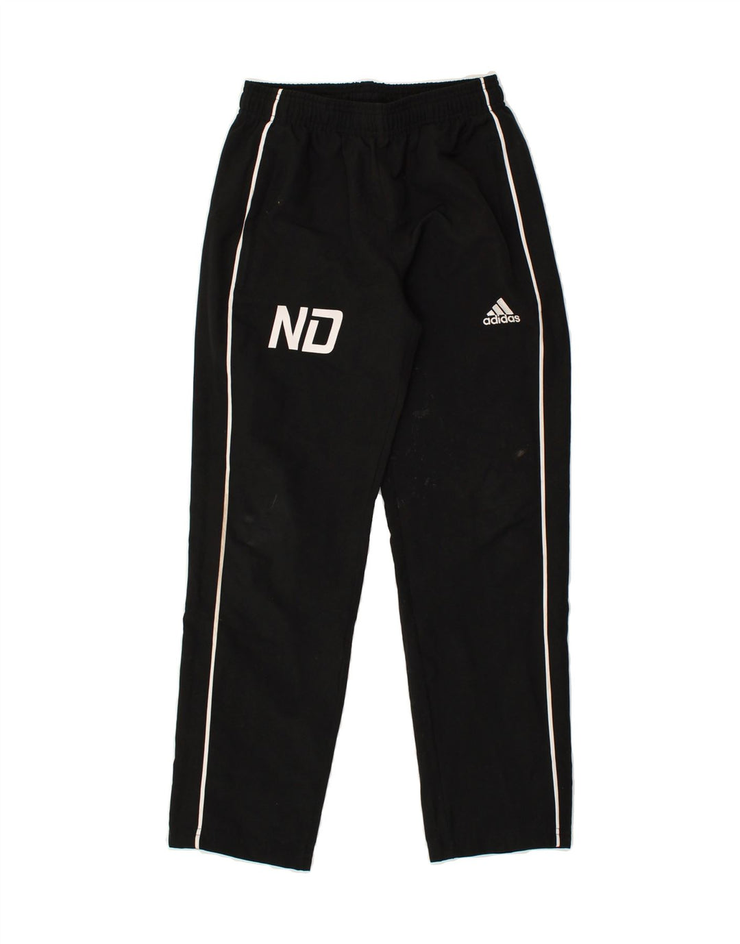 ADIDAS Boys Graphic Tracksuit Trousers 9-10 Years Black Polyester | Vintage Adidas | Thrift | Second-Hand Adidas | Used Clothing | Messina Hembry 