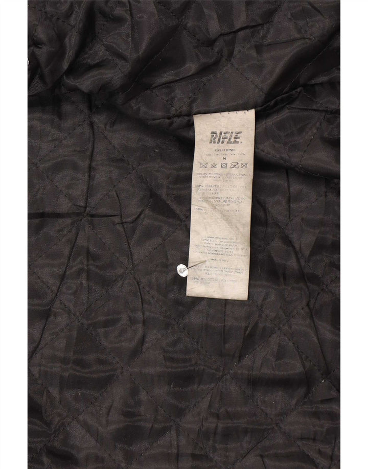 Rifle Womens Leather Racer Jacket Uk 14 Medium Black