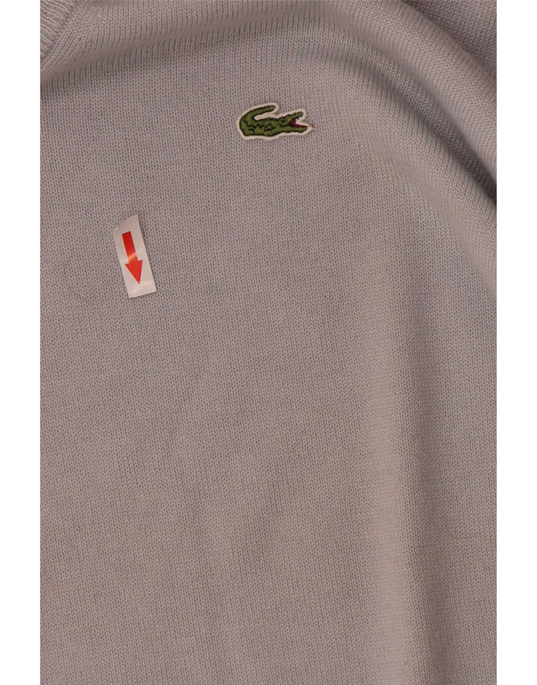Lacoste Mens V-Neck Jumper Sweater Size 5 Large Blue Virgin Wool