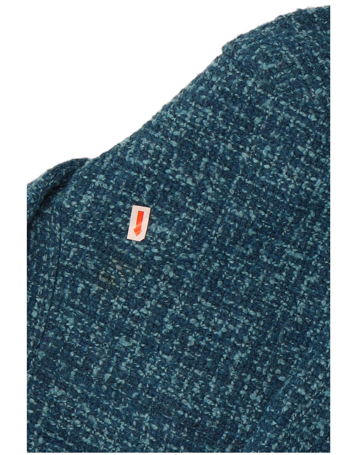 Marks & Spencer Womens 4 Button Blazer Jacket UK 14 Medium Blue Polyester