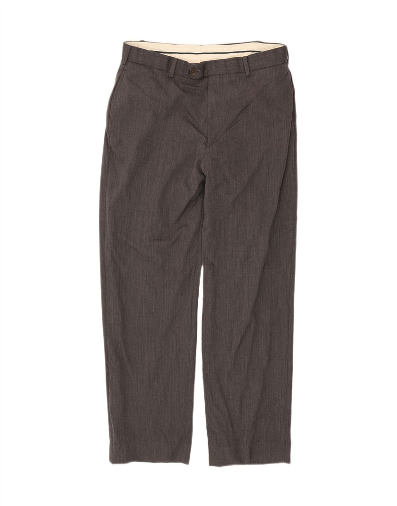 BROOKS BROTHERS Mens Madison Straight Suit Trousers W34 L32 Grey Wool Vintage Brooks Brothers and Second-Hand Brooks Brothers from Messina Hembry 