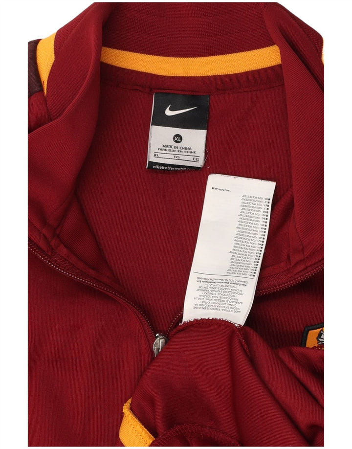 NIKE Mens As Roma Tracksuit Top Jacket XL Red Colourblock Polyester