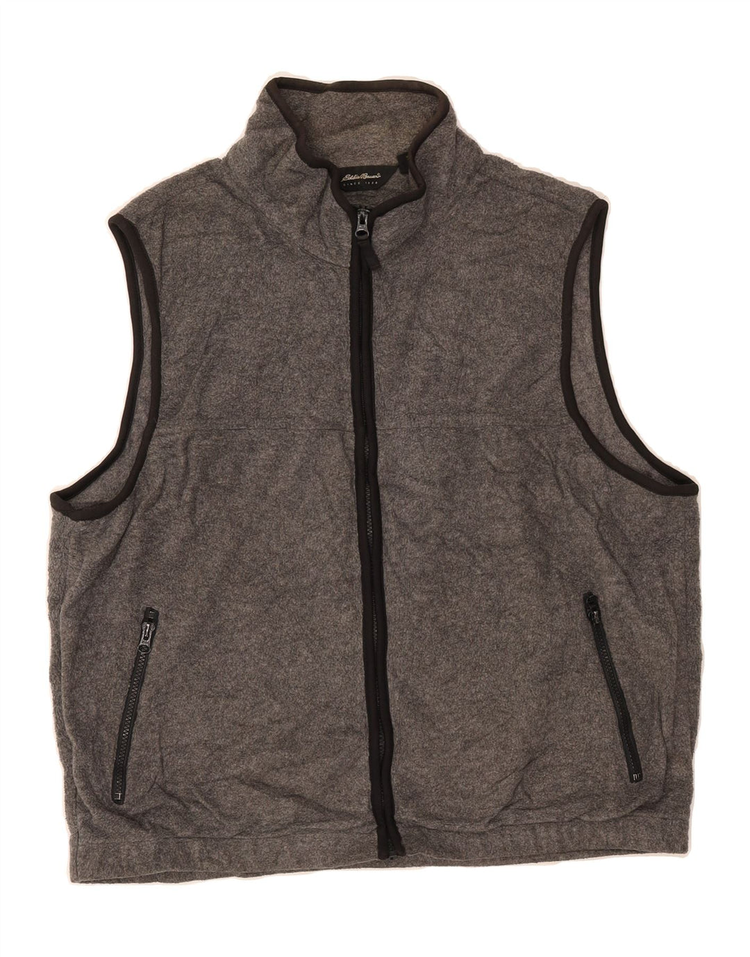 EDDIE BAUER Mens Fleece Gilet UK 40 Large Grey Polyester Vintage Eddie Bauer and Second-Hand Eddie Bauer from Messina Hembry 