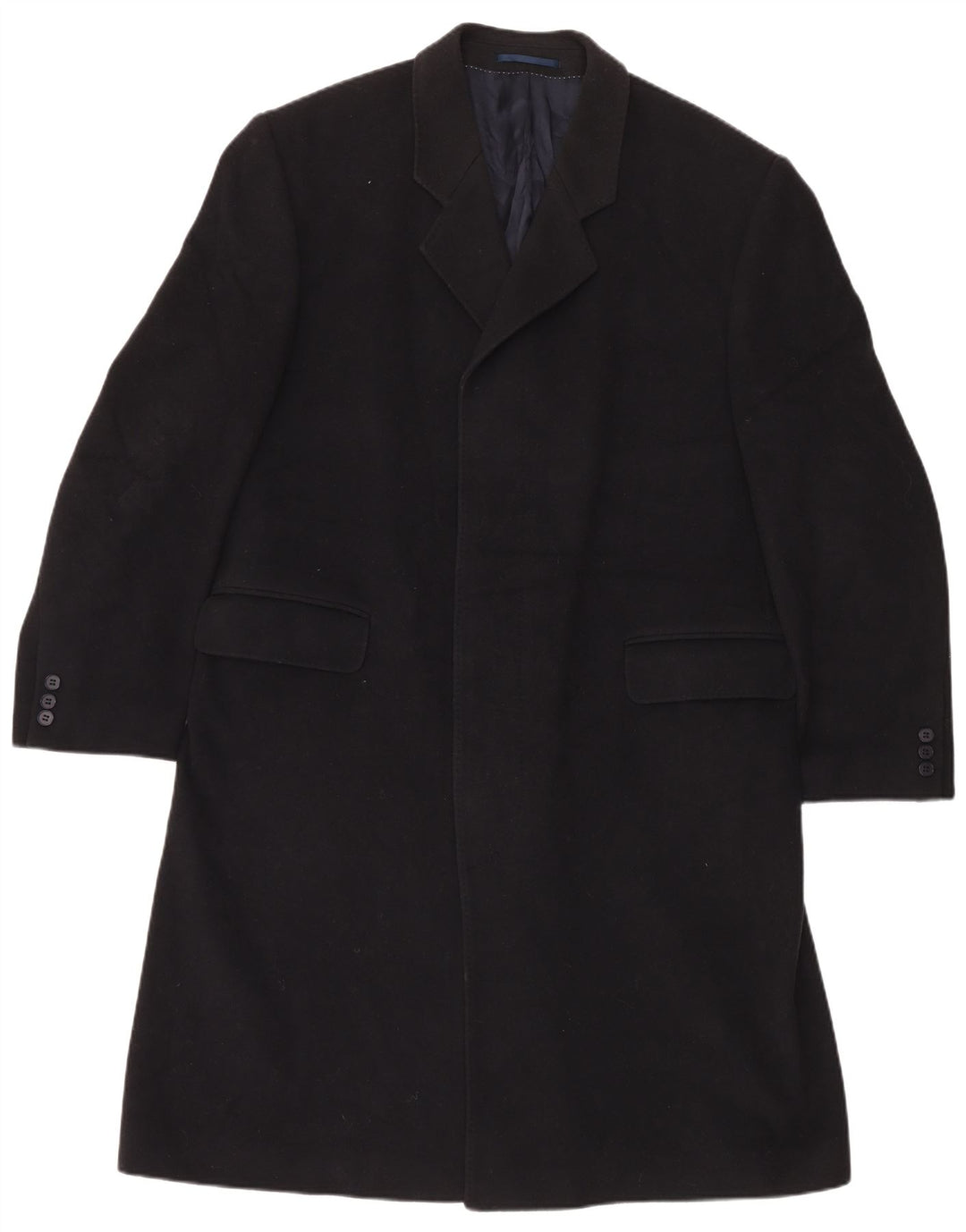 BROOK TAVERNER Mens Overcoat UK 42 XL Black Wool
