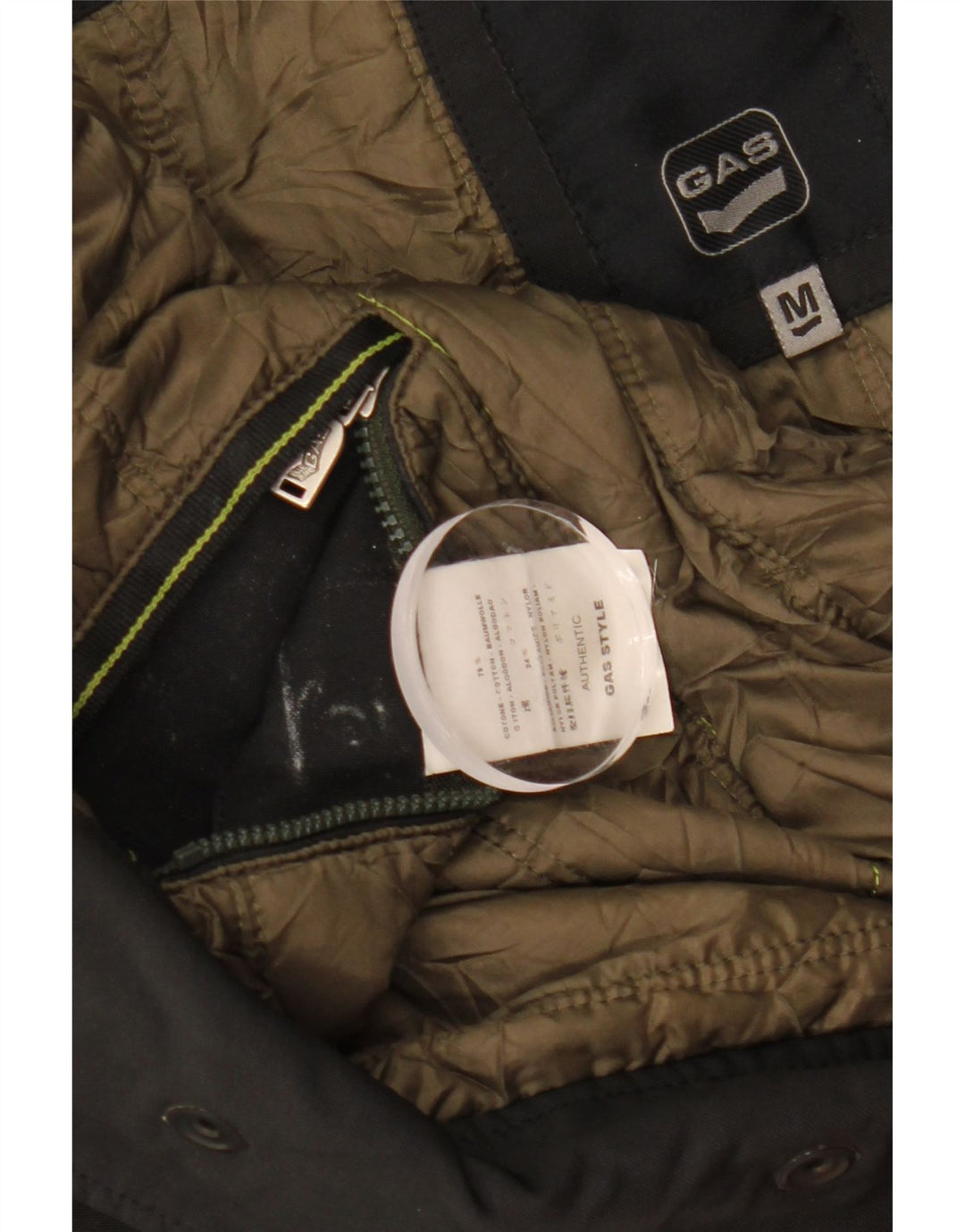 GAS Mens Military Jacket UK 38 Medium Black Cotton