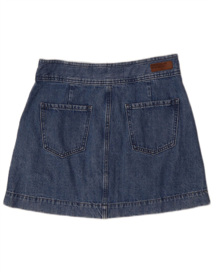 Benetton Womens Mini Denim Skirt UK 12 Medium W30  Blue Cotton
