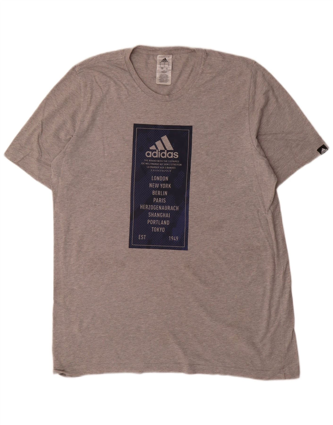 Adidas Mens Graphic T-Shirt Top Large Grey