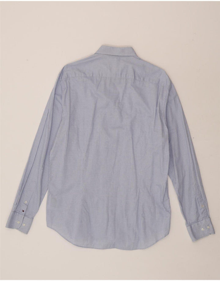 TOMMY HILFIGER Mens Fitted Shirt Size 42 16 1/2 Large Blue Check Vintage Tommy Hilfiger and Second-Hand Tommy Hilfiger from Messina Hembry 