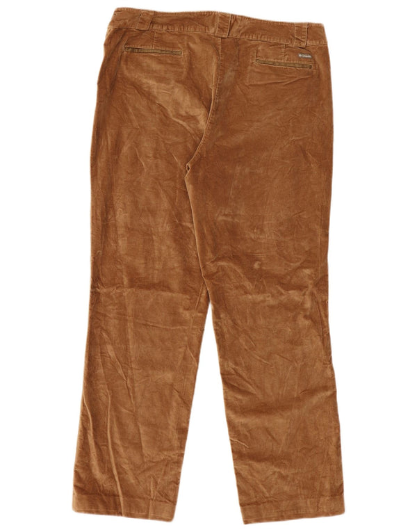 Columbia Womens Straight Velour Casual Trousers US 16 2XL W36 L30 Brown