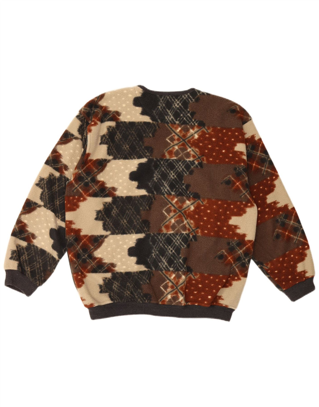 Vintage Mens Fleece Jacket IT 50 Medium Multicoloured Geometric Polyester