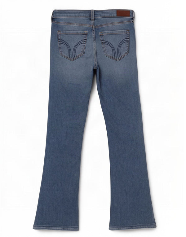 Hollister Womens Low Waist Bootcut Jeans US 6 Medium W28 L30 Blue Cotton