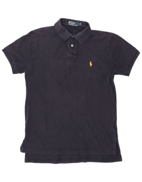 POLO RALPH LAUREN Mens Polo Shirt Medium Navy Blue Cotton