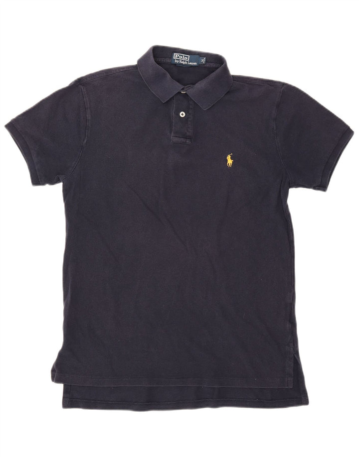 POLO RALPH LAUREN Mens Polo Shirt Medium Navy Blue Cotton