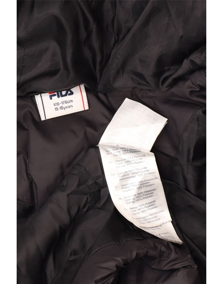 Fila Boys Hooded Padded Jacket 15-16 Years Black Colourblock Polyamide
