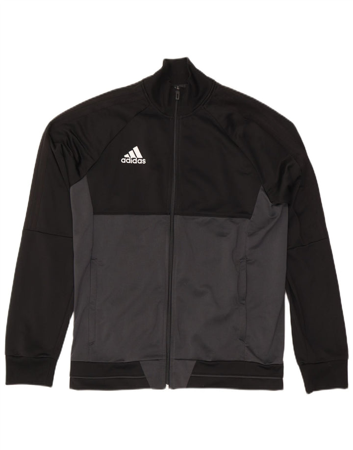 Adidas Mens Tracksuit Top Jacket Medium Black Colourblock Polyester