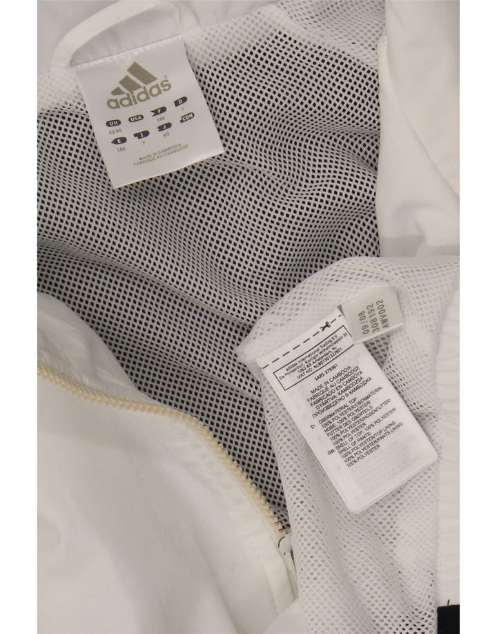 Adidas Mens Tracksuit Top Jacket UK 42/44 Large White Colourblock Polyester
