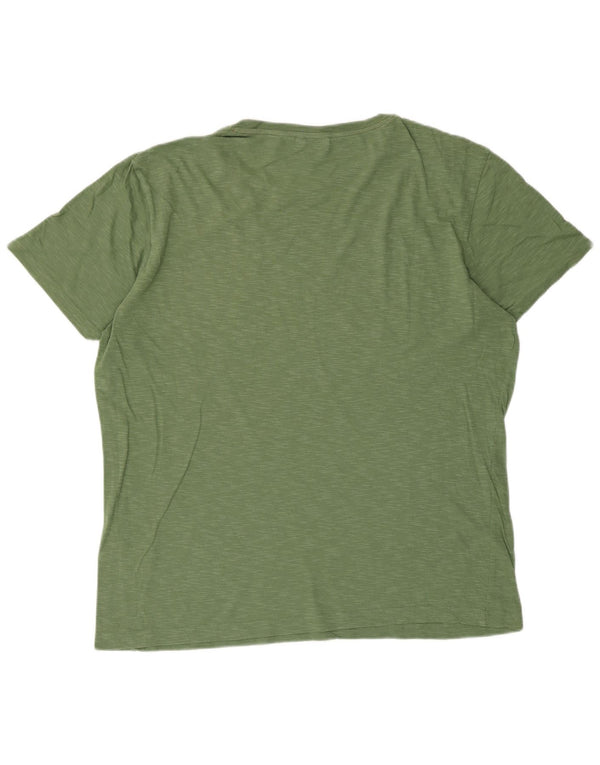 Sundek Mens Graphic T-Shirt Top Large Green Flecked Cotton
