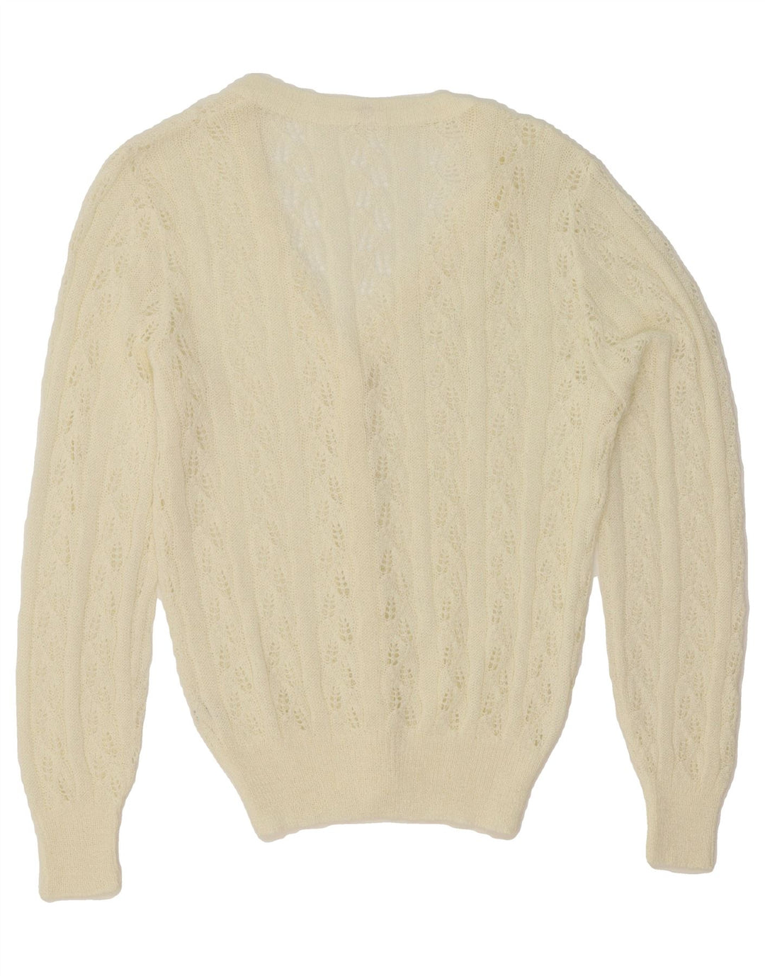 VINTAGE Womens Cardigan Sweater UK 10 Small White Vintage Vintage and Second-Hand Vintage from Messina Hembry 