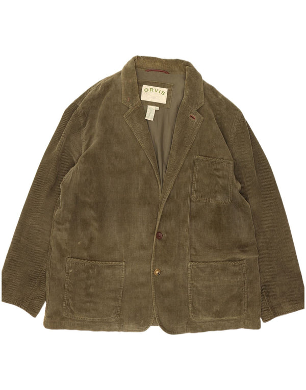 Orvis Mens 2 Button Corduroy Blazer Jacket EU 46 3XL Green Cotton