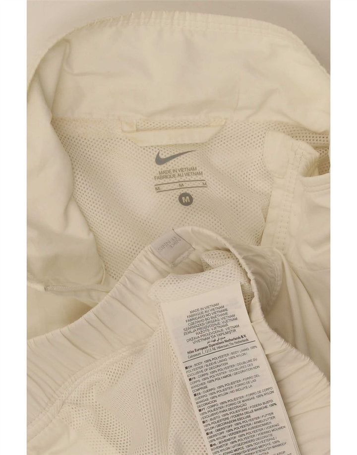Nike Womens Tracksuit Top Jacket UK 12 Medium White Colourblock Polyester