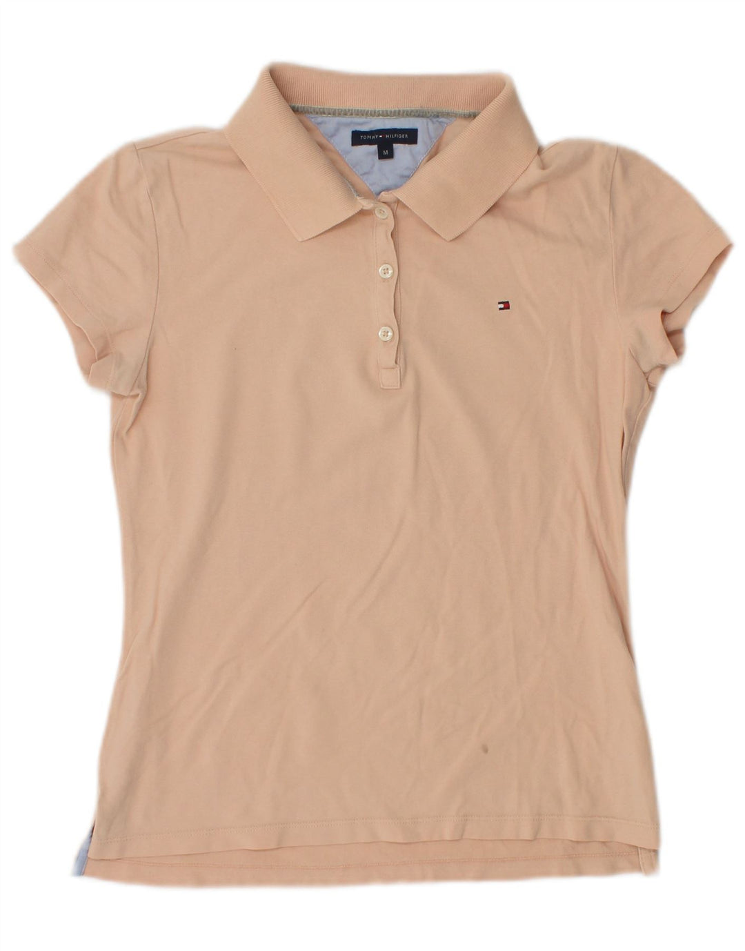 Tommy Hilfiger Womens Polo Shirt UK 12 Medium Orange